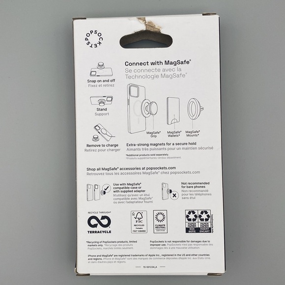NIB PopSockets Phone Grip, with included MagSafe Adapter Ring - Picture 3 of 8